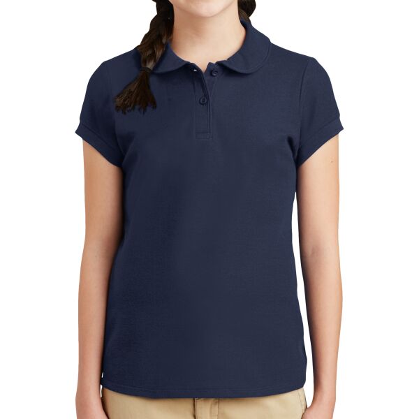 Girls Silk Touch Peter Pan Collar Polo Thumbnail